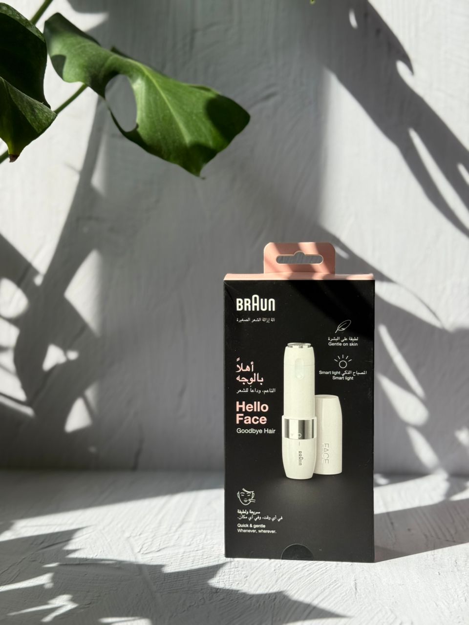 Braun FS1000 Face Mini Hair Remover سفید، دستگاه قلمی با چراغ LED، همراه باتری AA و برس تمیزکننده